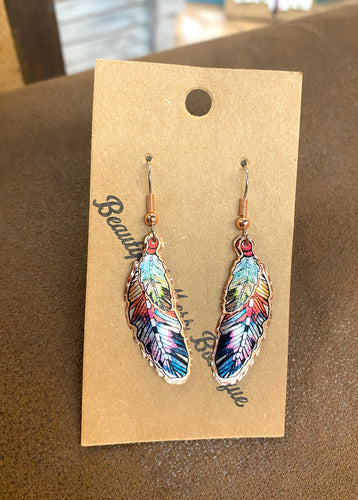 Copper Art Earrings