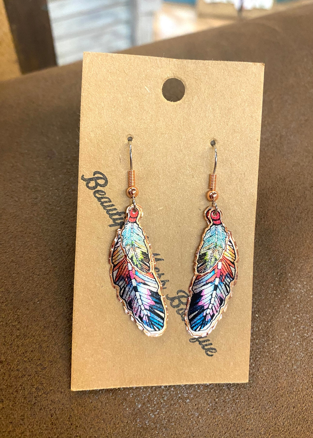 Copper Art Earrings