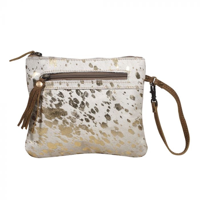 Gold Spotted Cowhide Pouch