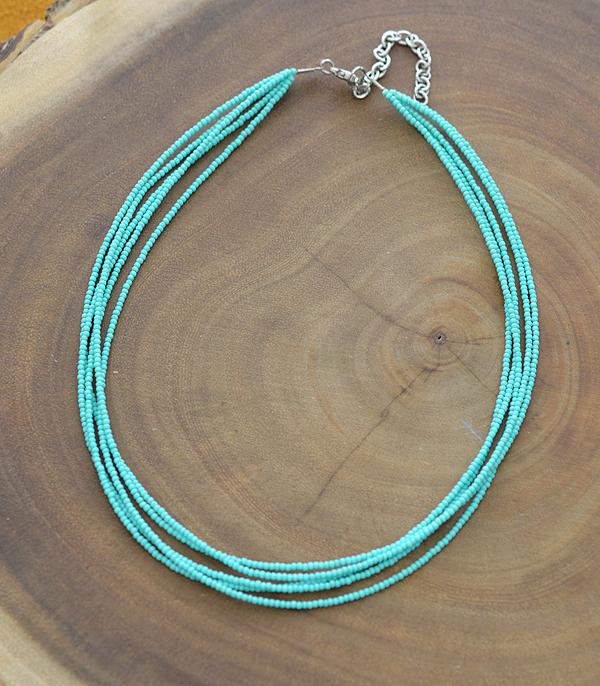 Turquoise Seed Bead Layer Necklace