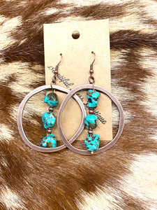 Hooped Turquoise Earrings