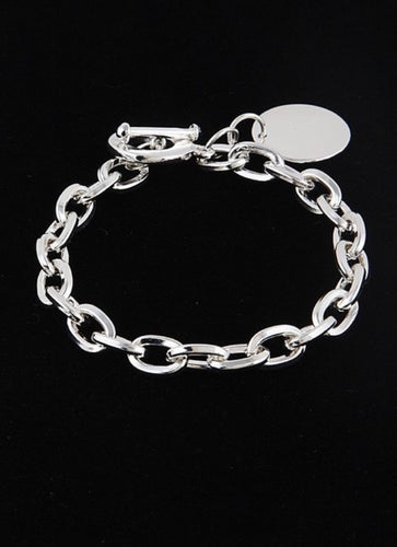 Silver Link Toggle Bracelet