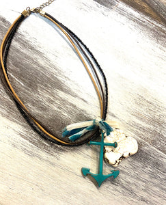 Charmed Rock & Anchor Necklace