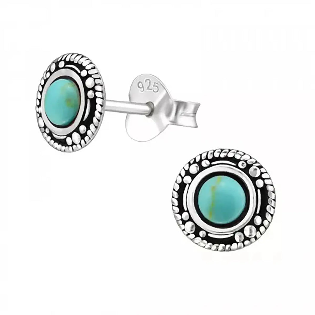 Turquoise & Sterling Studs