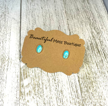 Sterling & Turquoise Oval Post Studs