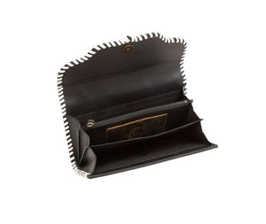 Snekky Tooled Leather & Cowhide Wallet