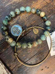 Hamsa & African Turquoise Bracelet Set