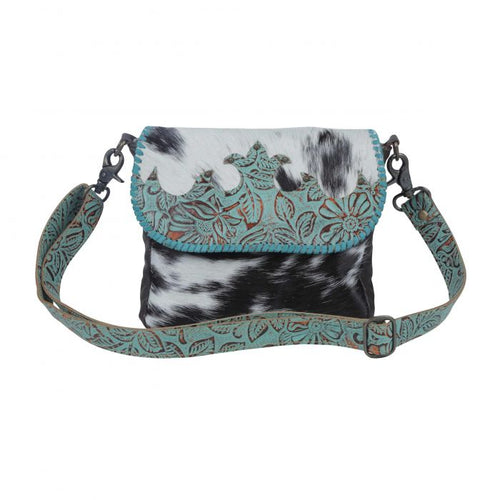 Tipping Turquoise Genuine Cowhide Leather Bag