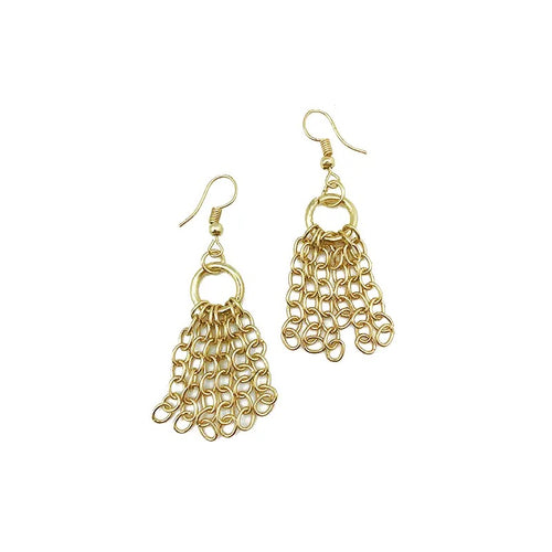 Brass Linked Earrings