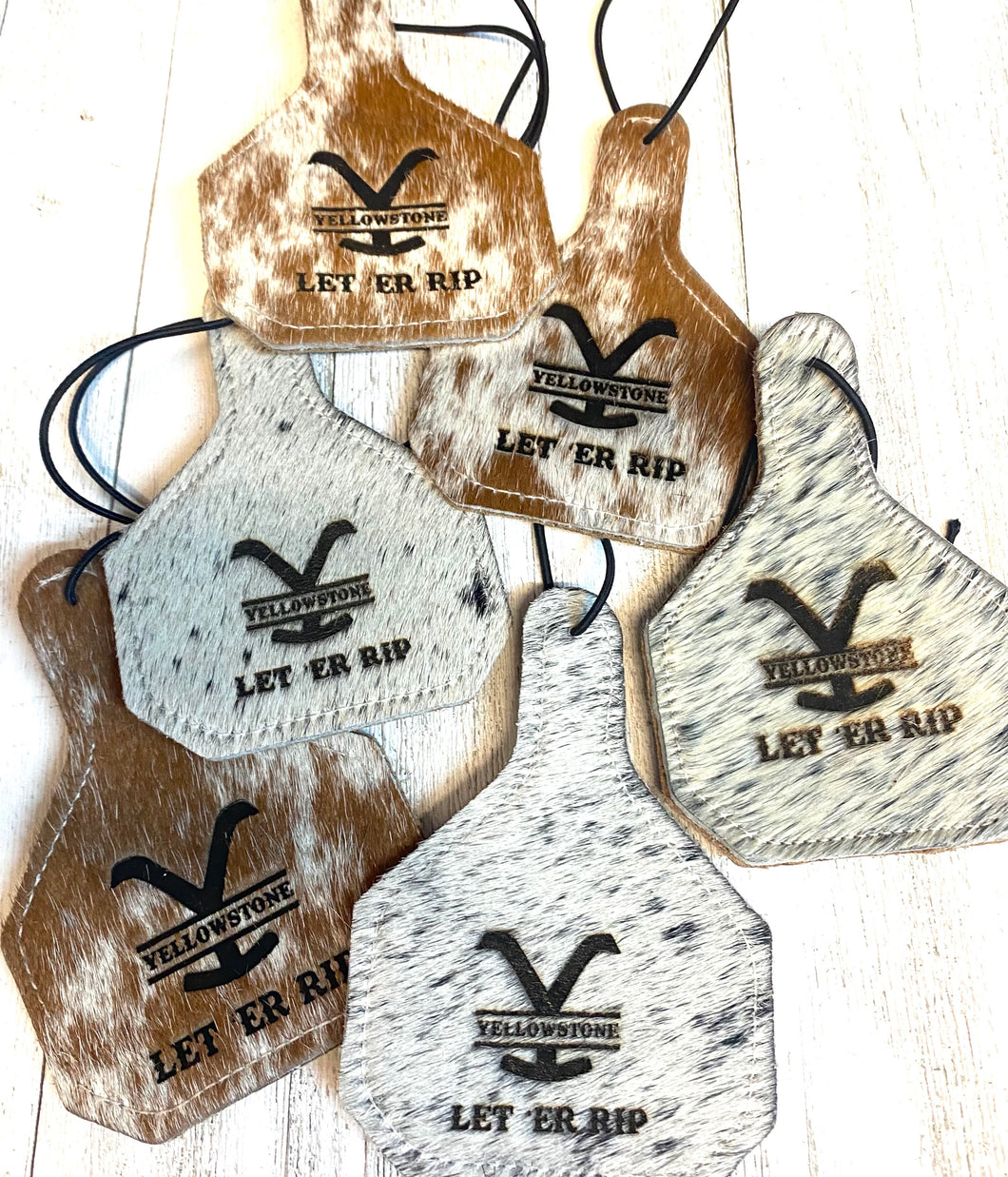 Branded Scented Leather Cow Tag