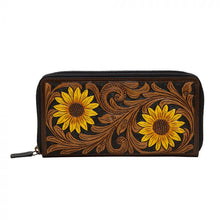 Sunshine Included Tooled Leather Zip Wallet
