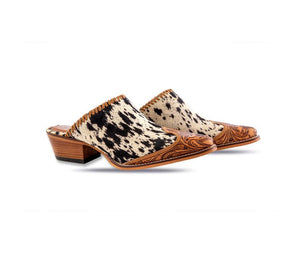 Hand-Tooled Cowhide Mules