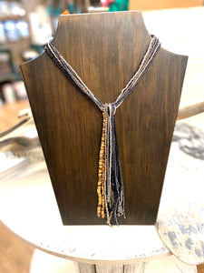 Multi-Bead Strand “Y” Necklace
